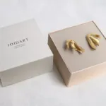 Caja de Hoja de Lata Joidart Pendientes Dorados Exotica Grandes