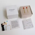 Estuche con Hoja de Lata Joidart Pendientes Dorado Minima Coral