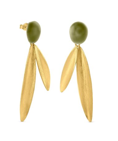 Pendientes Dorados Olivia Dos Hojas