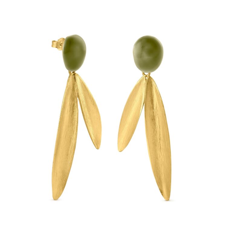 Pendientes Dorados Olivia Dos Hojas