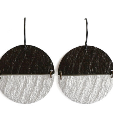 Pendientes Gancho Grandes MOIT Negro|Plata